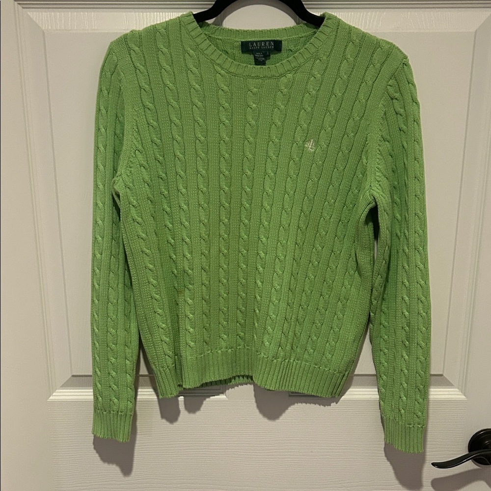 Lauren Ralph Lauren Green Cable Knit Sweater